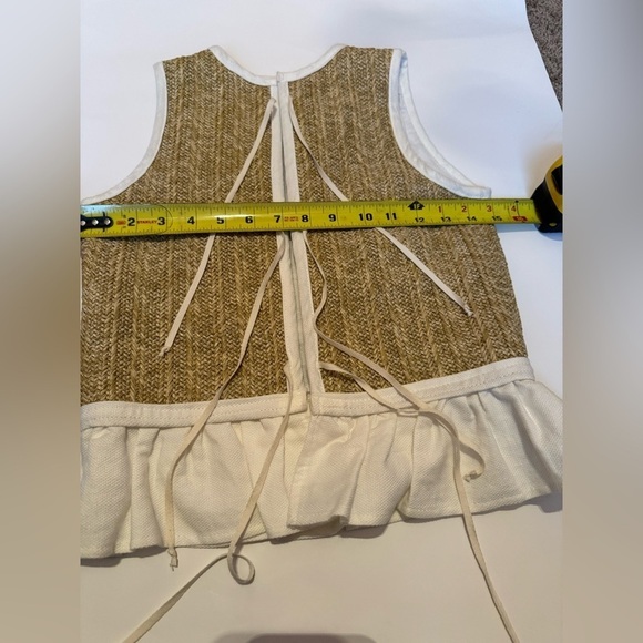 Girl’s 12 Belle Chiara coquette ruffled Natural raffia straw vest Easter Spring - Picture 7 of 10